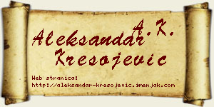 Aleksandar Kresojević vizit kartica